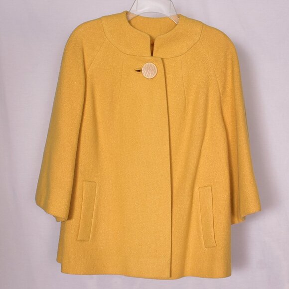Kerrybrooke Vintage Women's Sears & Roebuck Company Dress Coat Mustard Yellow - Picture 1 of 9